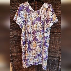 Vintage Hawaiian Wrap Muumuu House Dress Hospital Gown Oversize Polynesian Apron